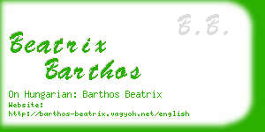 beatrix barthos business card